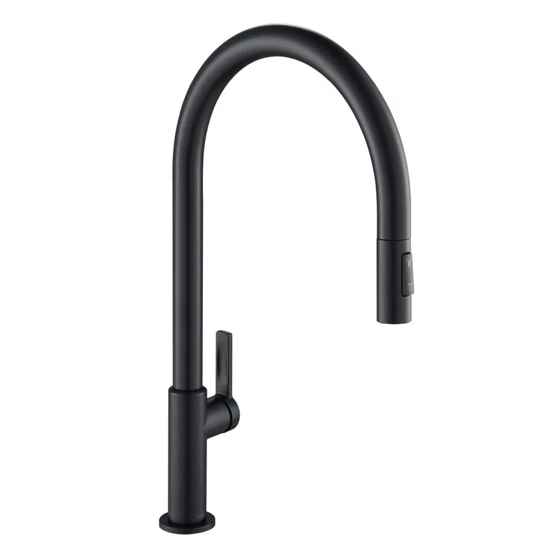 Kraus KPF-2821MB Oletto High-Arc Single Handle Pull-Down Kitchen Faucet, 21 Inch, Matte Black
