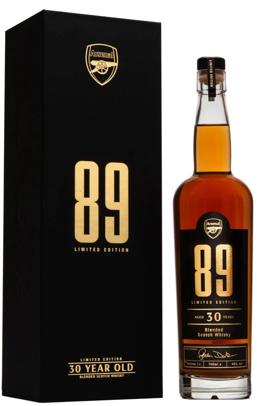 Premium Arsenal Whisky, Rare 30 Year Old Collectors Whisky Blended from Finest Malts by Award Winning Distillers, Luxury Bierthday or Aniversary Gift for Gooners & Football Fans, Limited Edition - Image 1