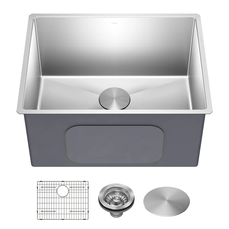 Kraus Gauge Undermount Single Bowl Stainless Steel Laundry and Utility Sink