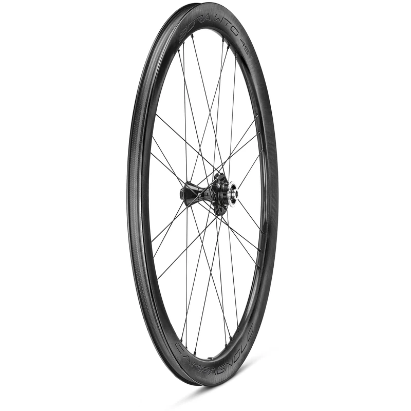 Campagnolo Bora WTO 45 Disc Brake 2-Way Fit Tubeless Front Wheel, Dark Label, 700c