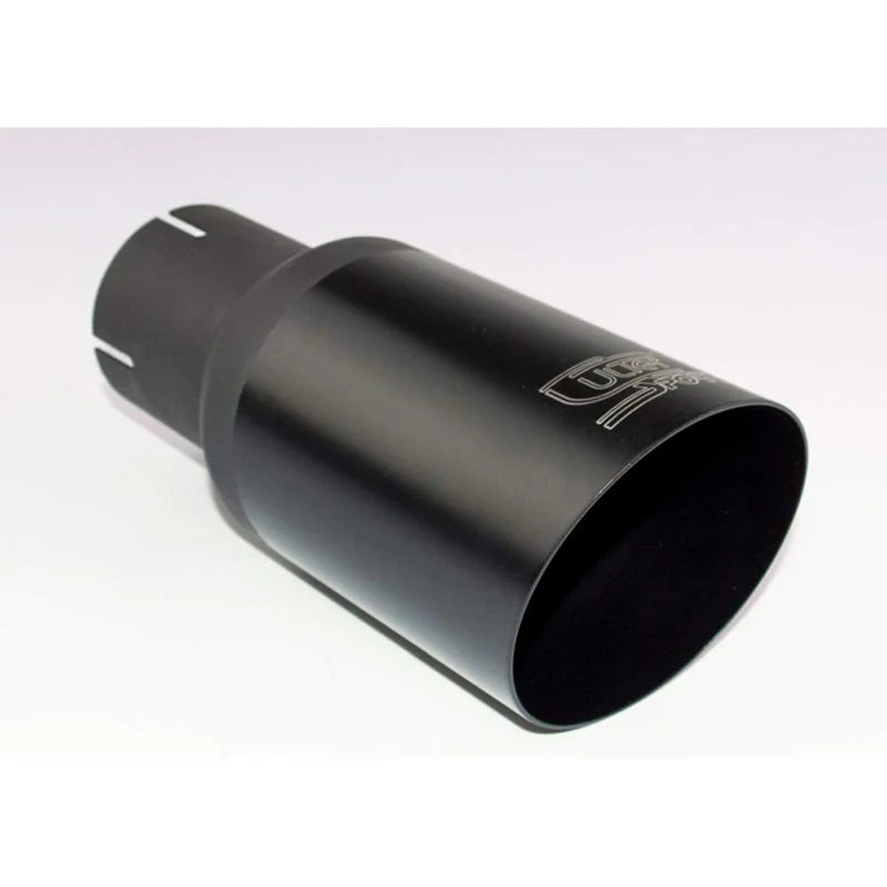 Ulter Sport Exhaust finisher - Round Ø80mm Slanted - Length 180mm - Installation ->55mm - Black Inox