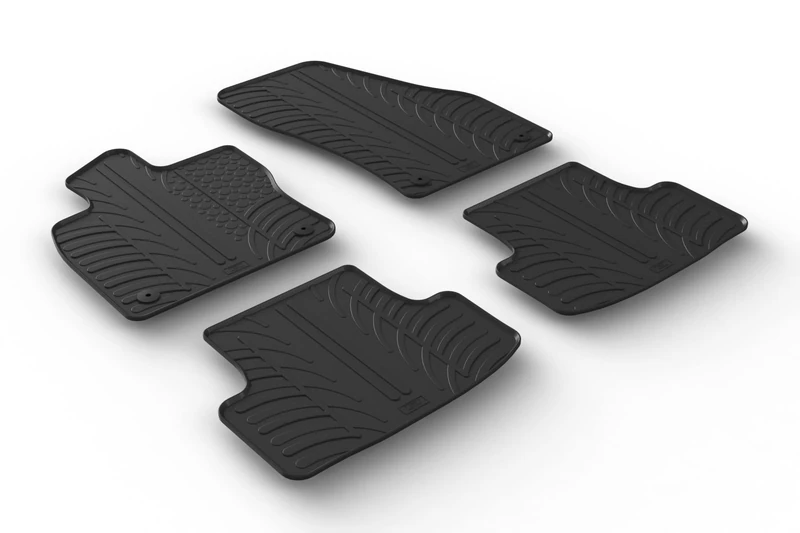 Gledring Set of rubber mats compatible with Skoda Kamiq 9/2019 (T profile 4 pieces + mounting clips)