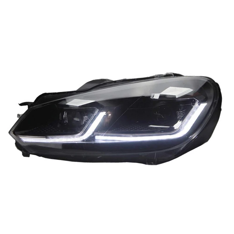 AutoStyle Set Headlights in 7.5-Look compatible with Volkswagen Golf VI 2008-2012 - Black - incl. Dynamic Running Light - Image 1