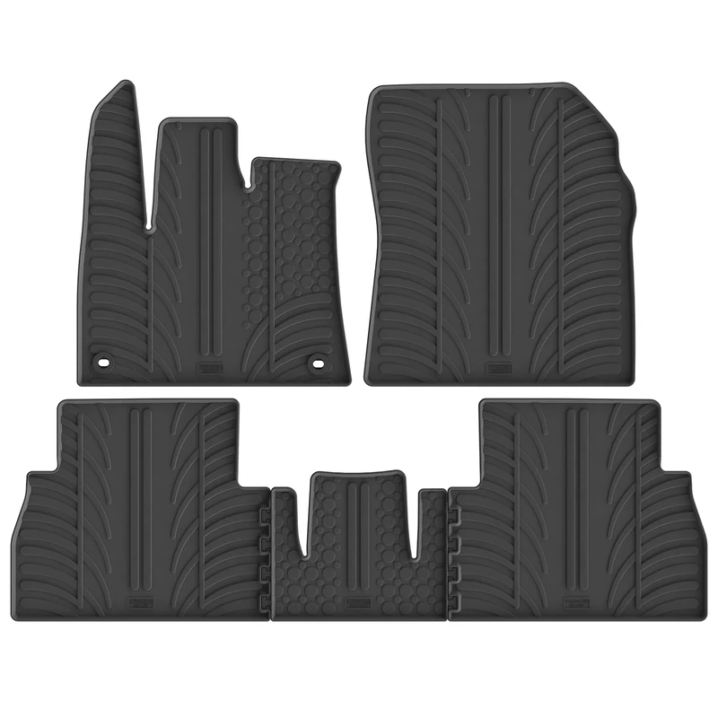 Rubber car mats set LHD compatible with Citroën Berlingo Multispace/Opel Combo Tour (MPV) / Peugeot Rifter/Toyota Proace City 9/2019- (Fixed seats) (T profile 5-pieces + oval mounting clips)