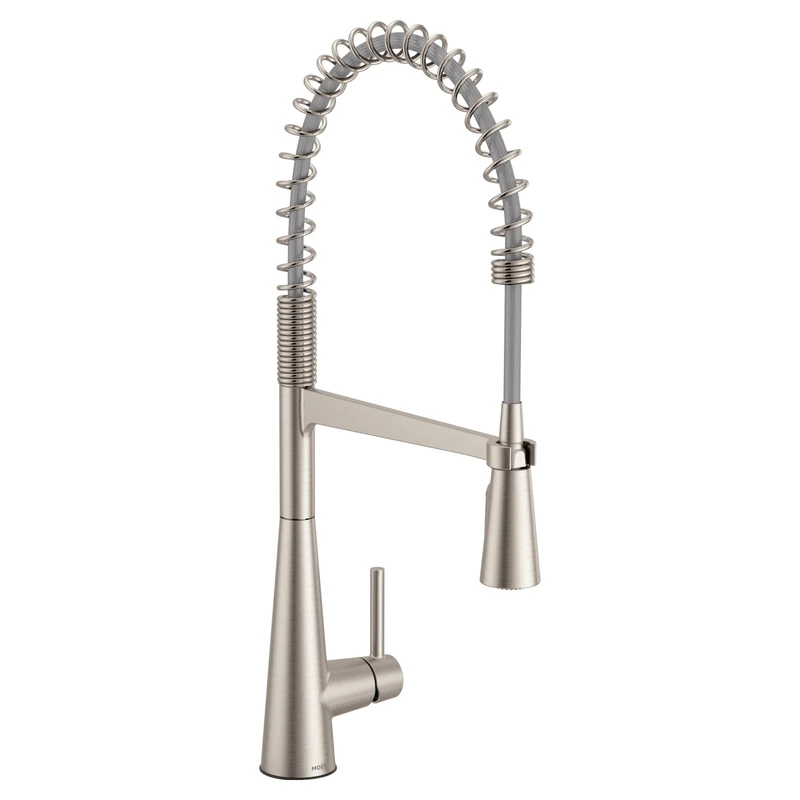 Moen 5925SRS Sleek One-Handle Pre-Rinse High Arc Spring Pulldown Kitchen Faucet, Spot Resist Stainless