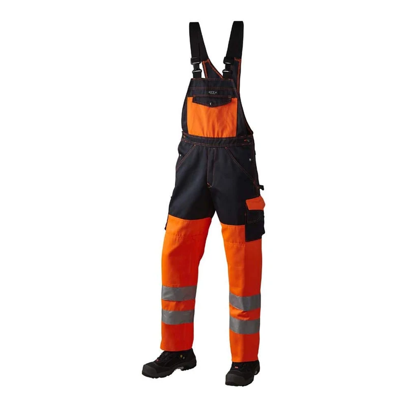 J.A.K. 1110788B076 Series 11107 70% Polyester/30% Cotton Overalls EN 20471, Class 2, Orange/Navy, 44 L (30/35) Size