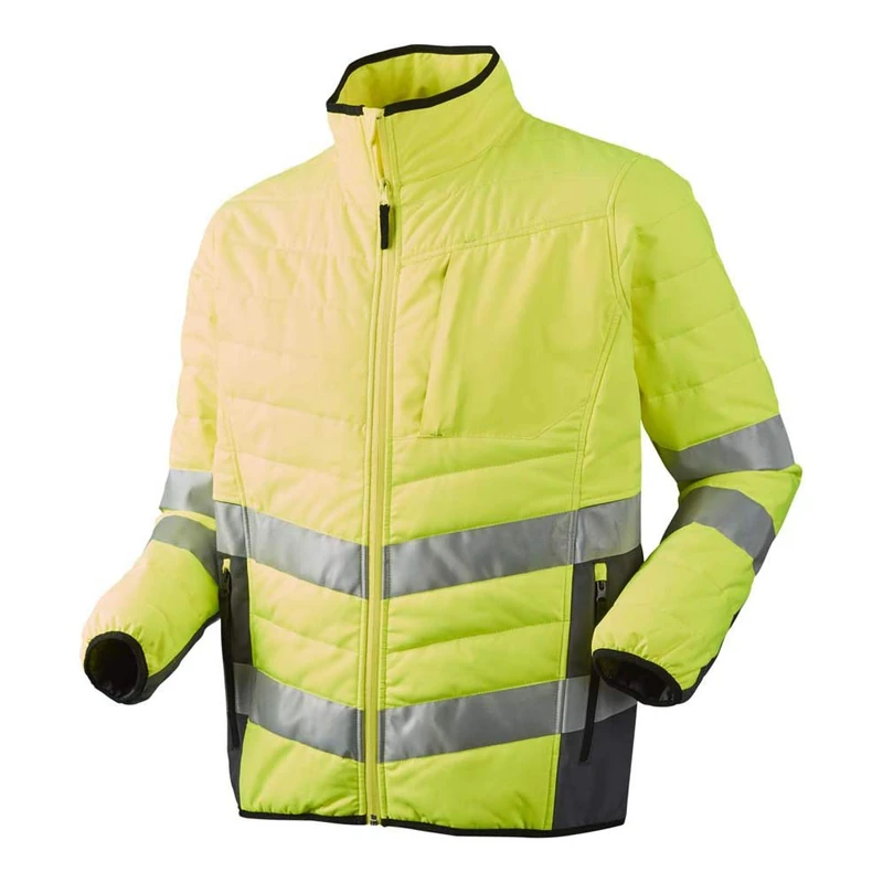 J.A.K. 111422907 Series 11142 100% Polyester with TPU Membrane Quilted Jacket, EN 20471, Class 3, Yellow/Grey, 4XL Size - Image 1