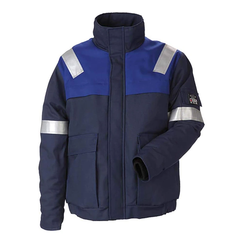 J.A.K. 120314601 Series 12031 65% Cotton / 34% Polyester / 1% Negastat Jacket, Navy/Royal Blue, S Size