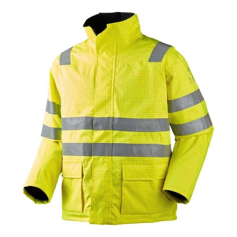 J.A.K. 12136295 Series 12136 98% Oxford Nylon 300D/2% Negastat High Performance Parka, Yellow/Navy, XXL Size