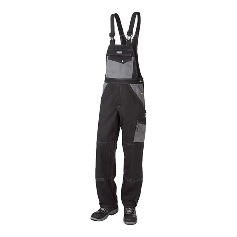 J.A.K. 920751B088 Series 9207 65% Polyester/35% Cotton Dungarees, Black/Grey, 50 L (35/35) Size