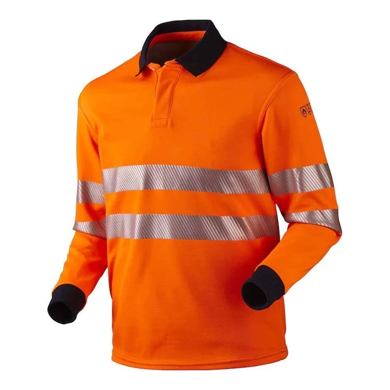 J.A.K. 121160704 Series 12116 50% Polyester / 39% Modacrylic / 10% Viscose / 1% Negastat Polo Shirt Orange XL Size