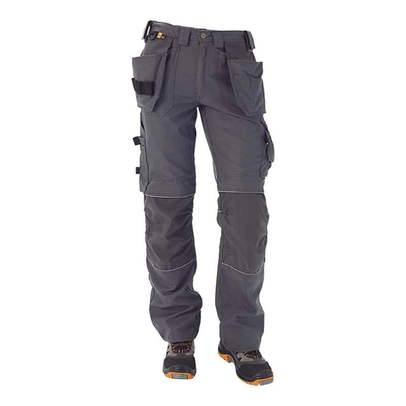 J.A.K. 150114084 Series 1501 60% Cotton/40% Polyester Trousers with Hanging Pockets, Grey, 48 R (34/32) Size