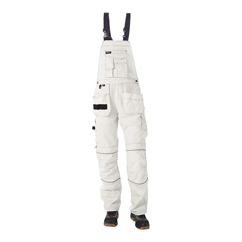 J.A.K. 150304116 Series 1503 60% Cotton/40% Polyester Mens Overalls Dungarees, White, 64 R (46/32) Size