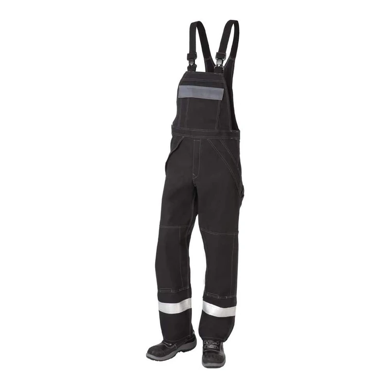 J.A.K. 1200351092 Series 12003 65% Cotton / 34% Polyester / 1% Negastat Overalls Black/Grey, 52 R (36/32) Size