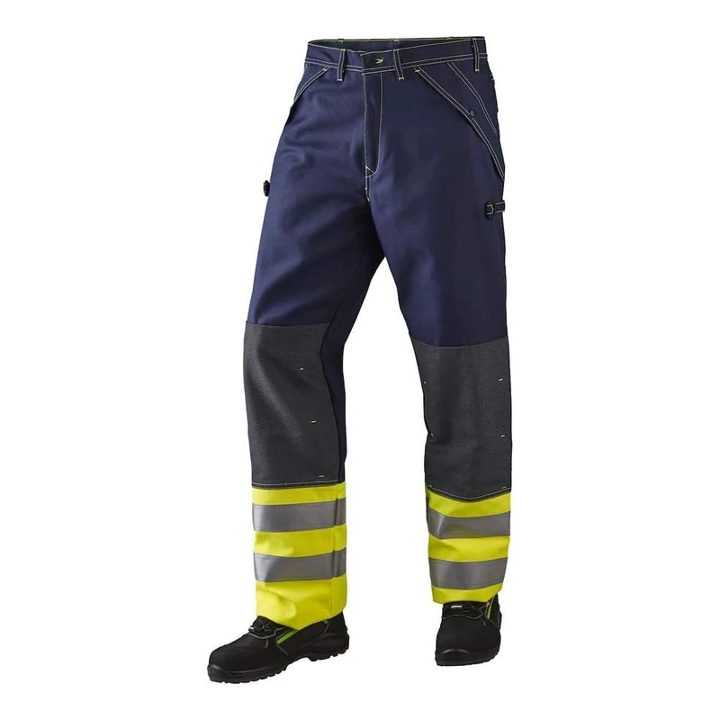 J.A.K. 1310147B128 Series 13101 65% Cotton / 34% Polyester / 1% Negastat Trousers for Men Yellow/Navy 70 L (50/35) Size