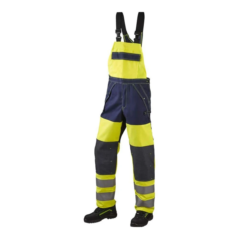 J.A.K. 1310347076 Series 13103 65% Cotton / 34% Polyester / 1% Negastat Painter Overalls Dungarees Yellow/Marine 44 R (30/32) Size