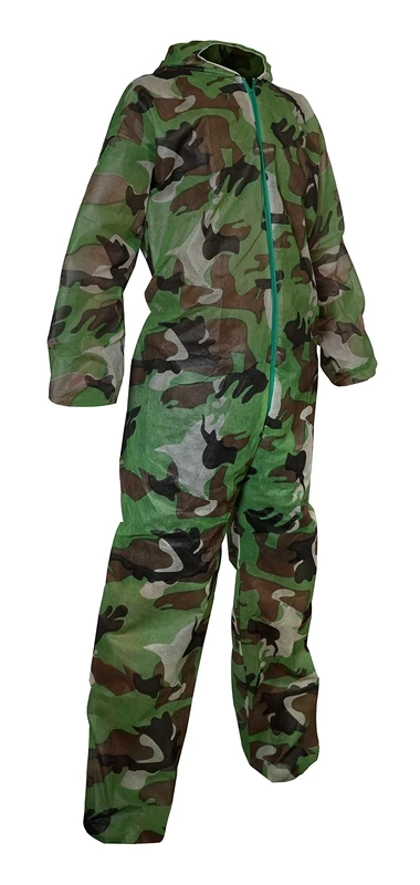 Crazy Team Disposable Camouflage Protective Overalls for Paintball, Karting, Unisex, Size S, Cardboard of 50 - Image 1
