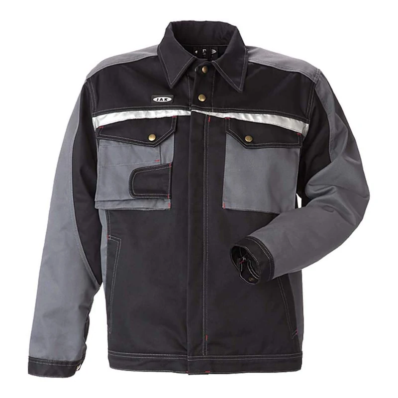 J.A.K. 92055106 Series 9205 65% Polyester/35% Cotton Blouson Jacket, Black/Grey, 3XL Size
