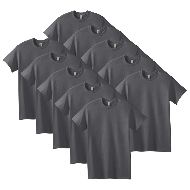 Gildan Men's T-Shirt aus Schwerer Baumwolle Mehrfarbig,Stil G5000, Anthracite (Pack of 10), XXXL