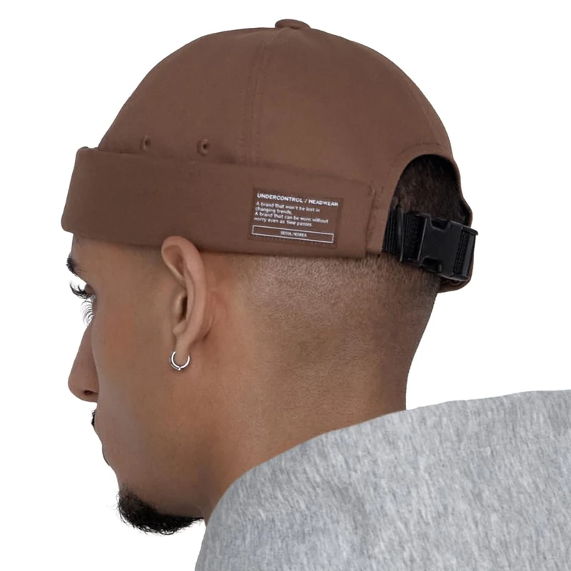 UNDERCONTROL Brimless Sailor Fisherman Leon Hat Rolled Cuff Harbour No Visor Miki Skull Docker Beanie Trawler Tactical Ring Cap for Men & Women (Brown)