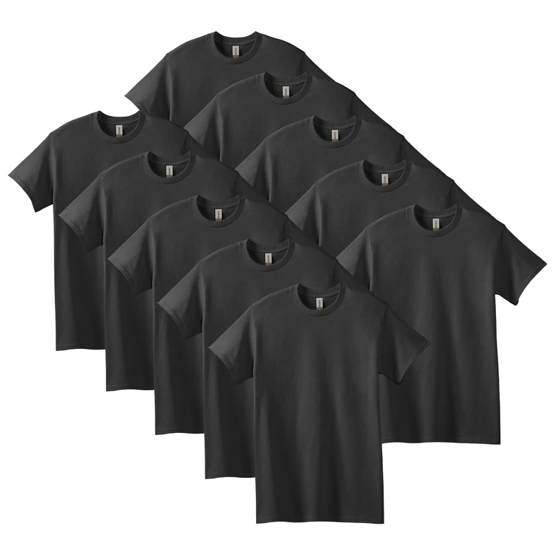 Gildan Heavy Cotton T-Shirt, Style G5000, Multipack, Black, 3XL (Pack of 10)