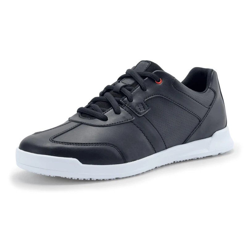 Shoes for Crews Men's Vegan Leather Slip-Resistant Work Sneakers – Comfortable, Water-Repellant, Non-Slip, Removable Insoles, Ideal for Restaurant Catering Kitchen, Chef-Footwear – Freestyle II