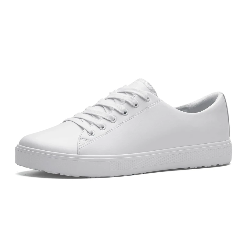 Shoes for Crews Unisex Slip-Resistant Work Sneakers – Comfortable, Lightweight, Water-Repellant & Non-Slip – Ideal for Gastronomy Restaurant Catering Kitchen, Chef-Footwear – Low Rider IV White