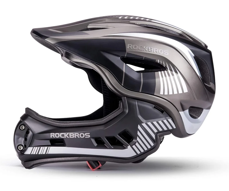 ROCKBROS Kids Full Face Bike Helmet Kids Helmet Toddler Bike Helmets Full Face Protective Safety Helmet for MTB Skateboarding Scooter Roller Skating Cycling S: 48-52 cm, M: 55-58 cm