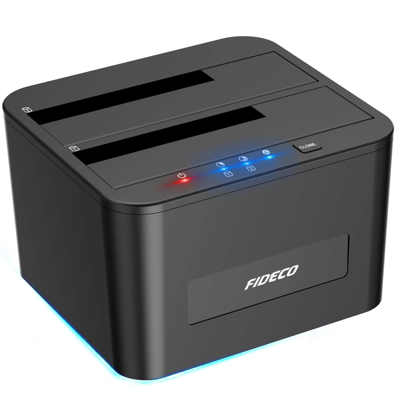 FIDECO Hard Drive Docking Station, USB 3.0 SATA HDD Docking Station for 2.5 & 3.5 inch SATA HDD/SSD, Dual Bay, Support Offline Clone