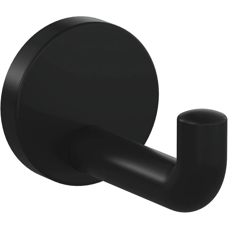 HEWI 477.90B030 477.90.030 Coat Hook, Height 70 mm, Depth 100 mm, Polyamide Jet, Colour: Matte Black, tiefschwarz matt (90)