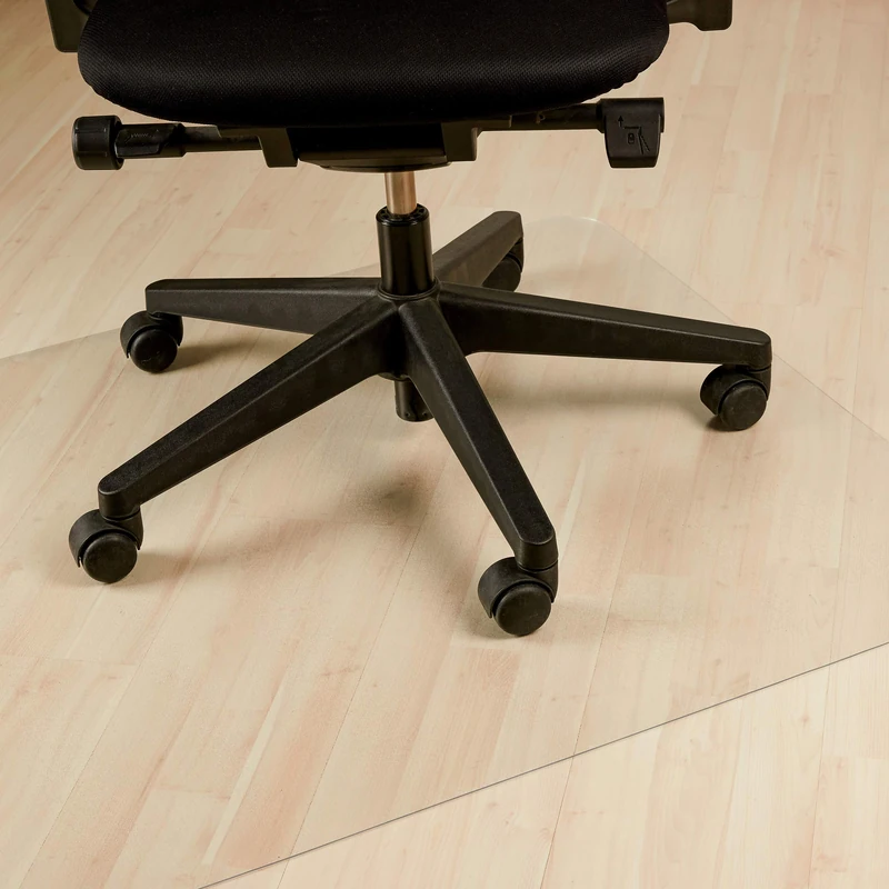 Relaxdays Office Chair Mat, Underlay, Floor Protector, Parquet, Carpet, Non-Slip, 120 x 120 cm, Clear