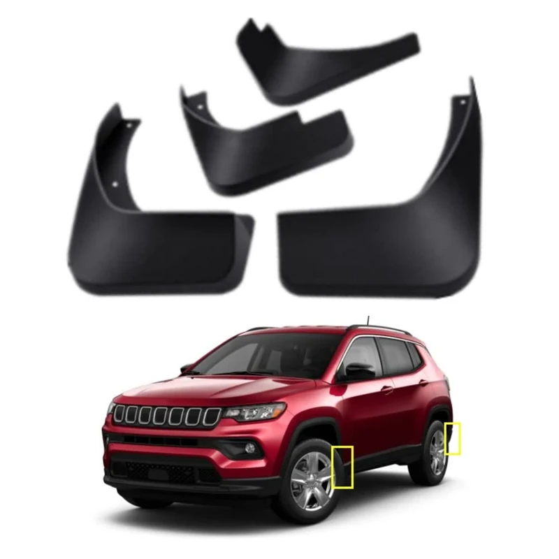 TOPGRIL Mud Flaps Kit for Jeep Compass 2017-2022 Mud Splash Guard Front and Rear 4-PC Set by