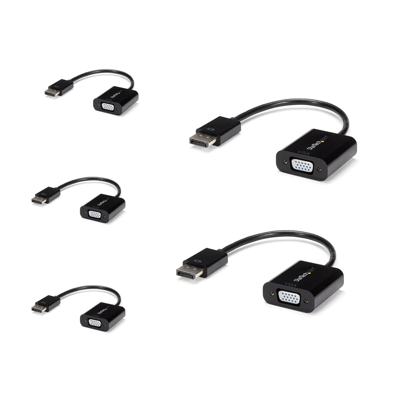StarTech.com 5-Pack DisplayPort to VGA Adapter - DisplayPort 1.2 to VGA Active Adapter - Digital DP to Analog VGA Video Converter Dongle - DisplayPort Male to VGA Female Monitor Adapter