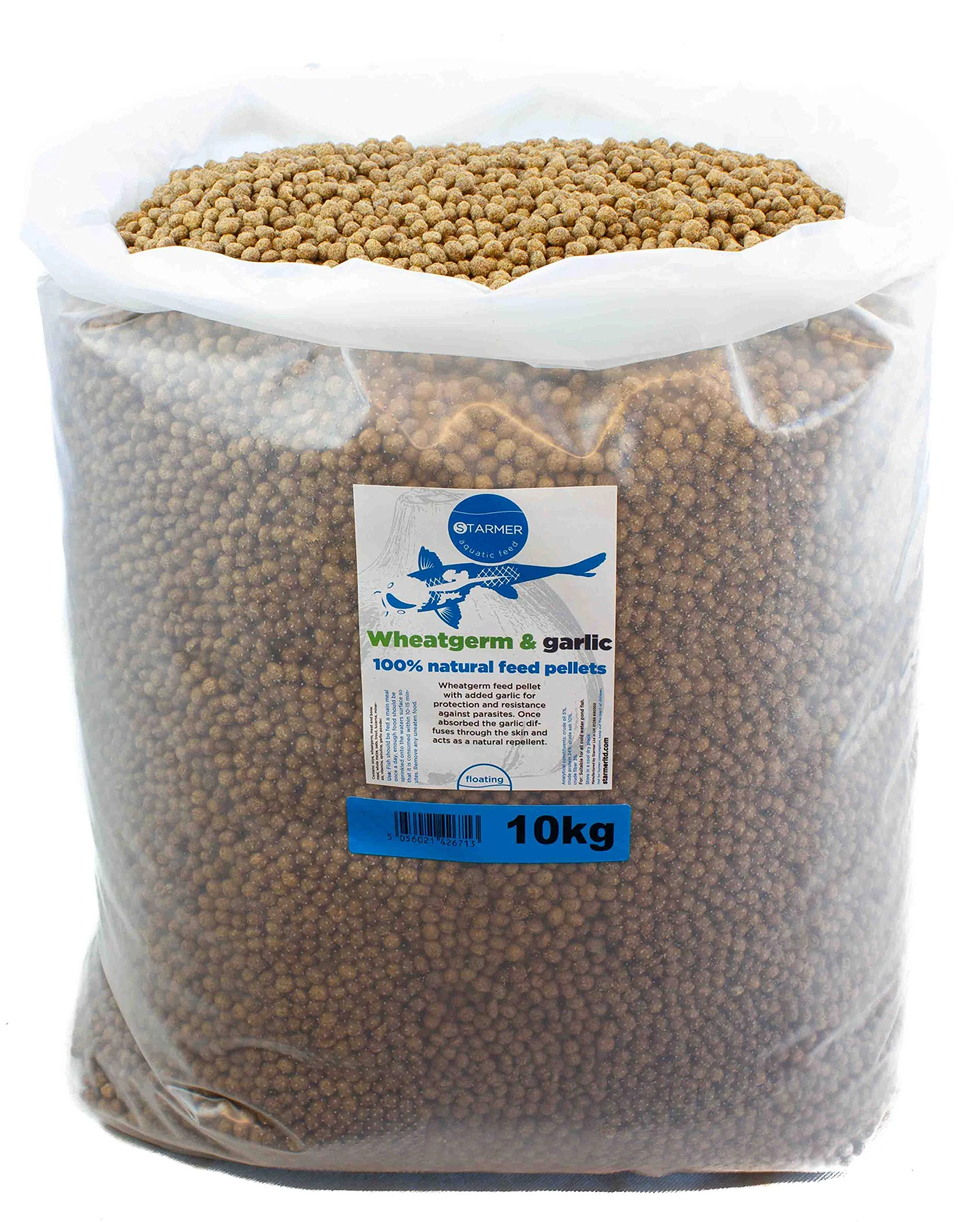 STARMER aquatic feed Wheatgerm & garlic floating food pellets for winter feeding koi carp 10kg