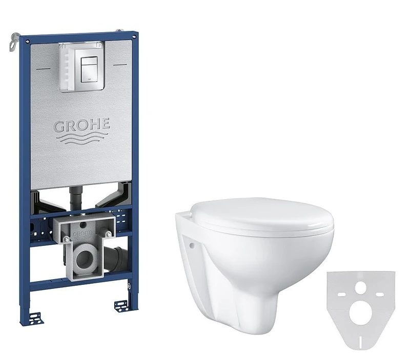 GROHE Rapid SLX Installation System (113M) for Wall-Hung Toilet with Universal Cistern, Flow Manager, Electric Socket and No Outlet Pipe 39597000