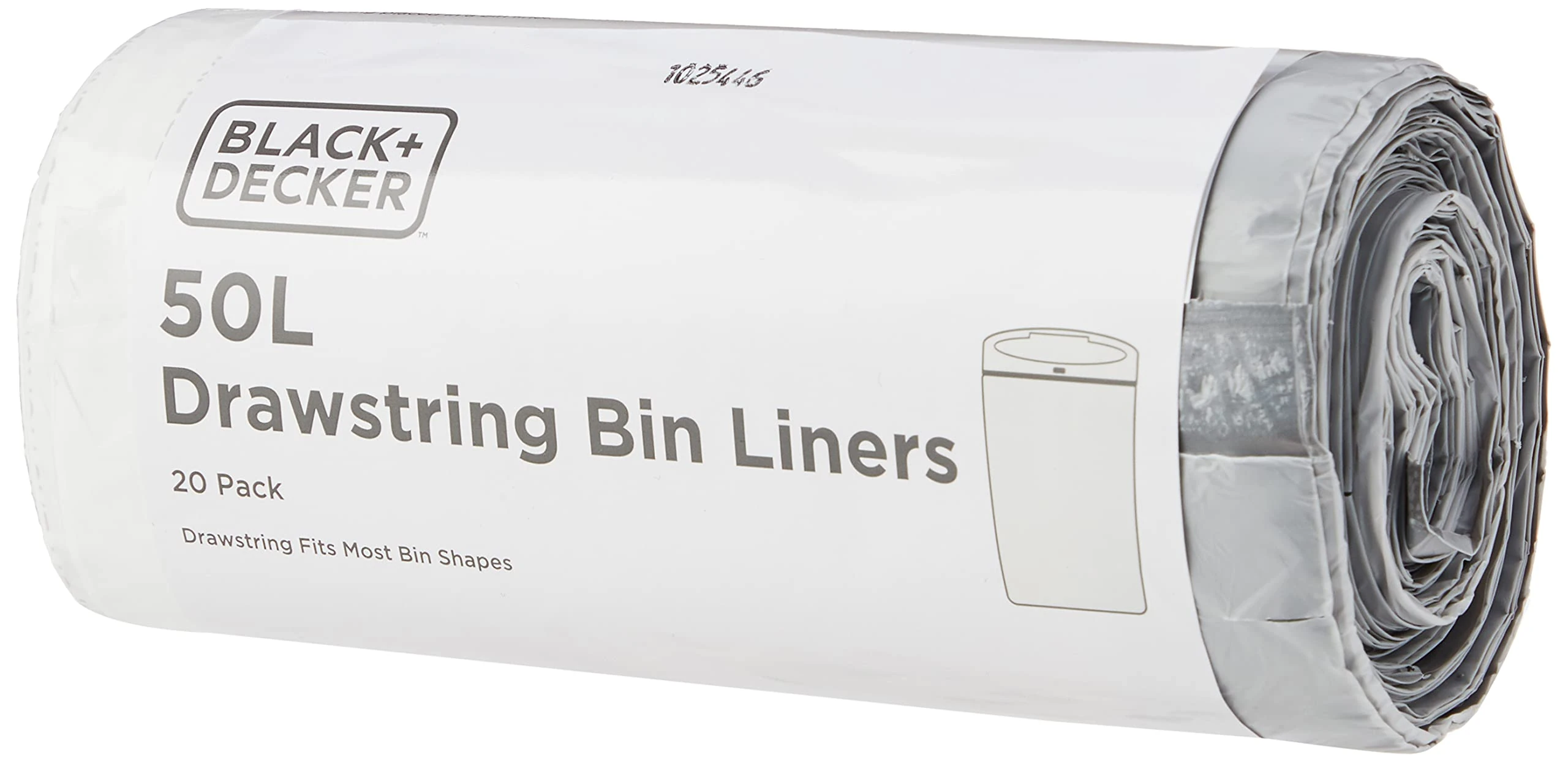 BLACK+DECKER BXBB00050E 50L Drawstring Bin Liners, 20 Pack,60949