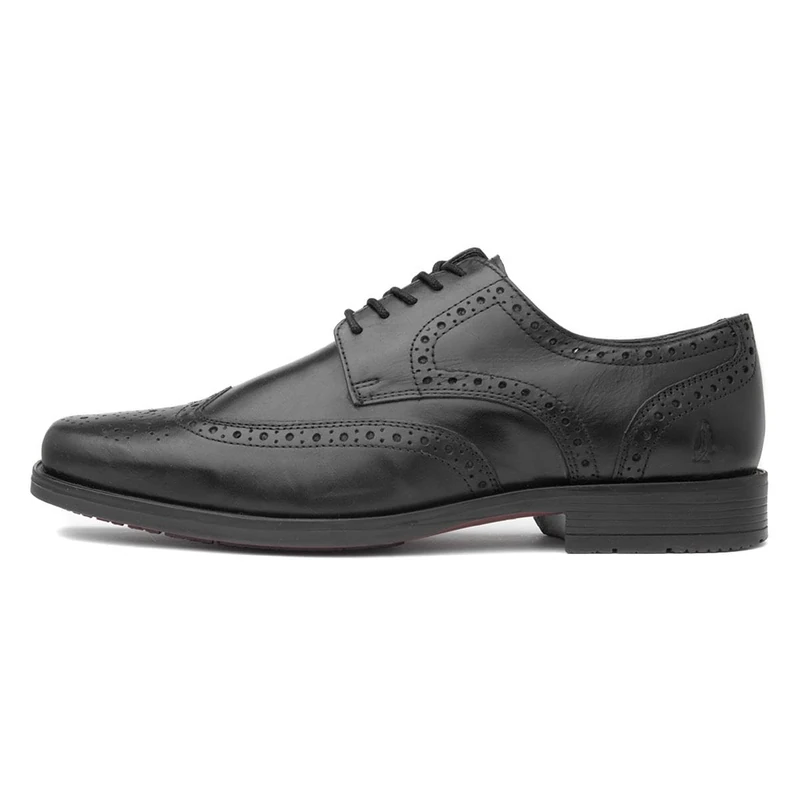 Hush Puppies Men's Brace Brogue School Uniform Shoe, Black, 6 UK