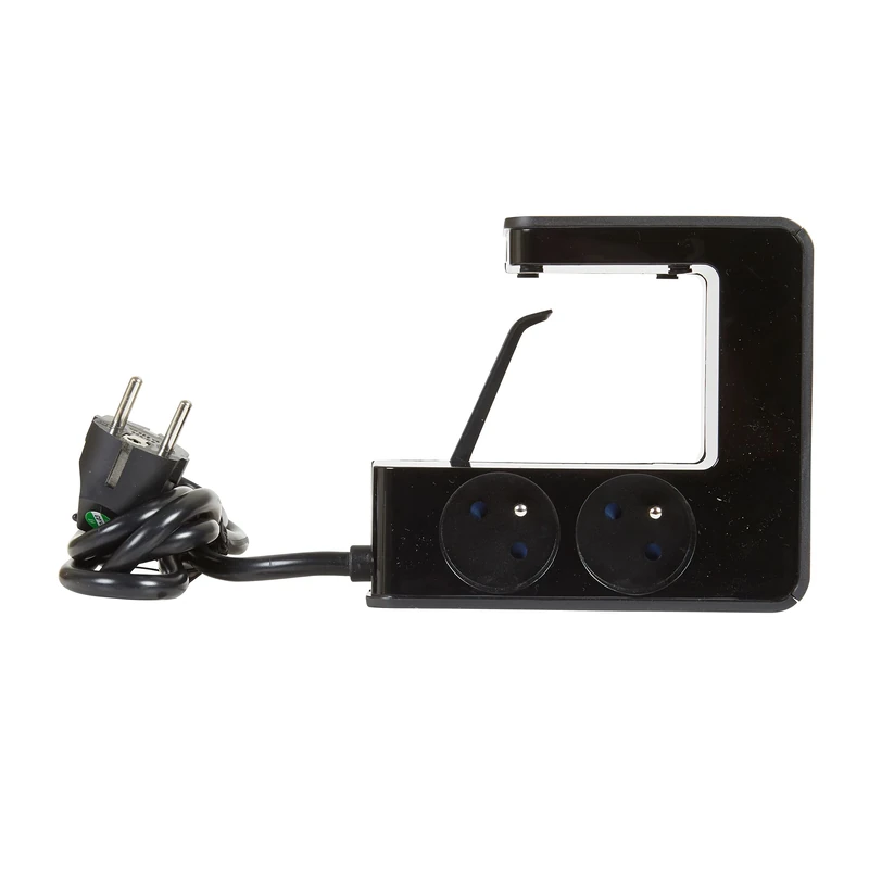 Legrand - Clip on extension cable with 4 sockets and 2 USB Type-A chargers - black - Image 1