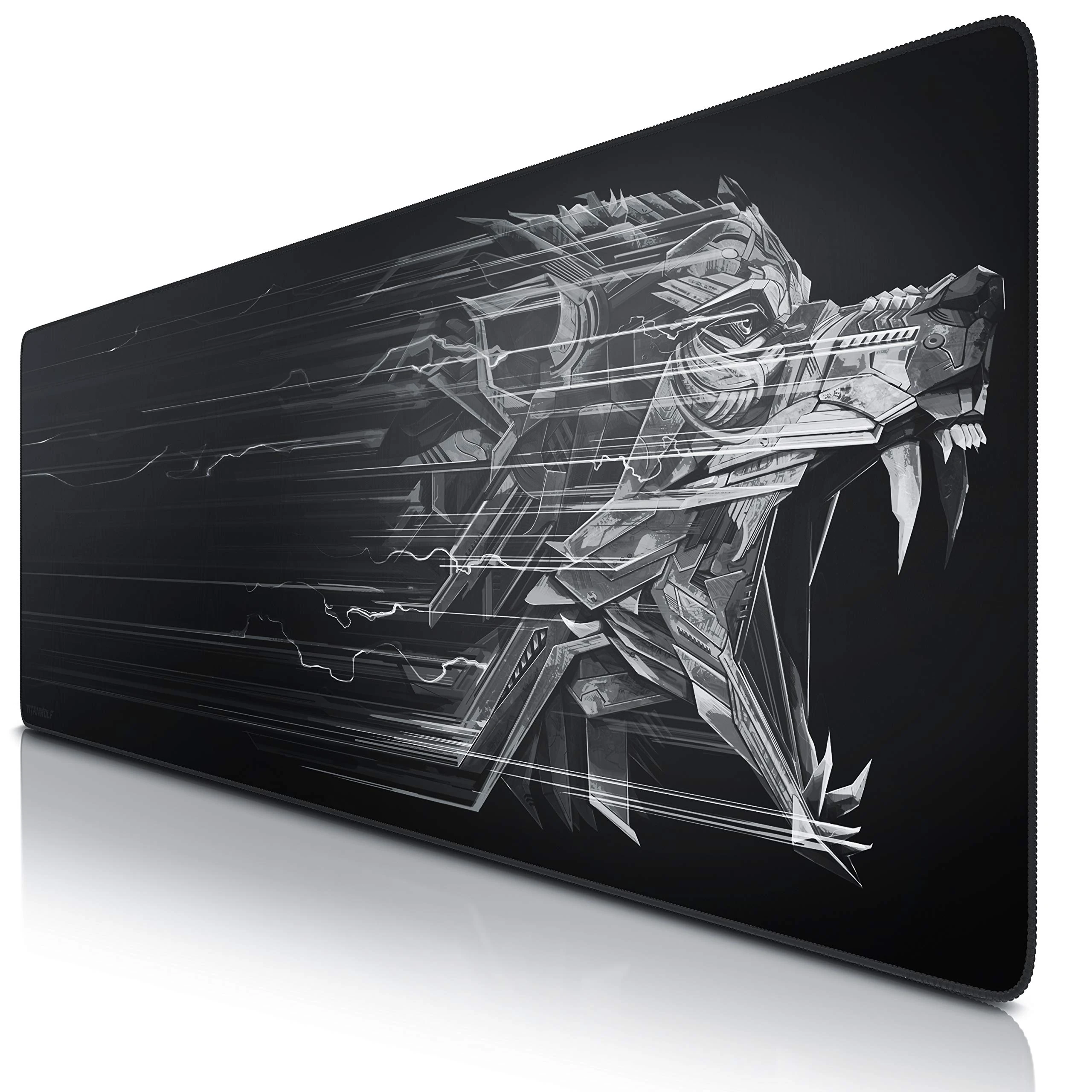 TITANWOLF - Extra Large Gaming Mouse Mat 1200x400mm Oversize - XXL Mouse Pad - Desk Pad XXXL Extended – Mice Mat Pad For Precision and Speed - Non-Slip Rubber Base – For Mouse and Keyboard - Black