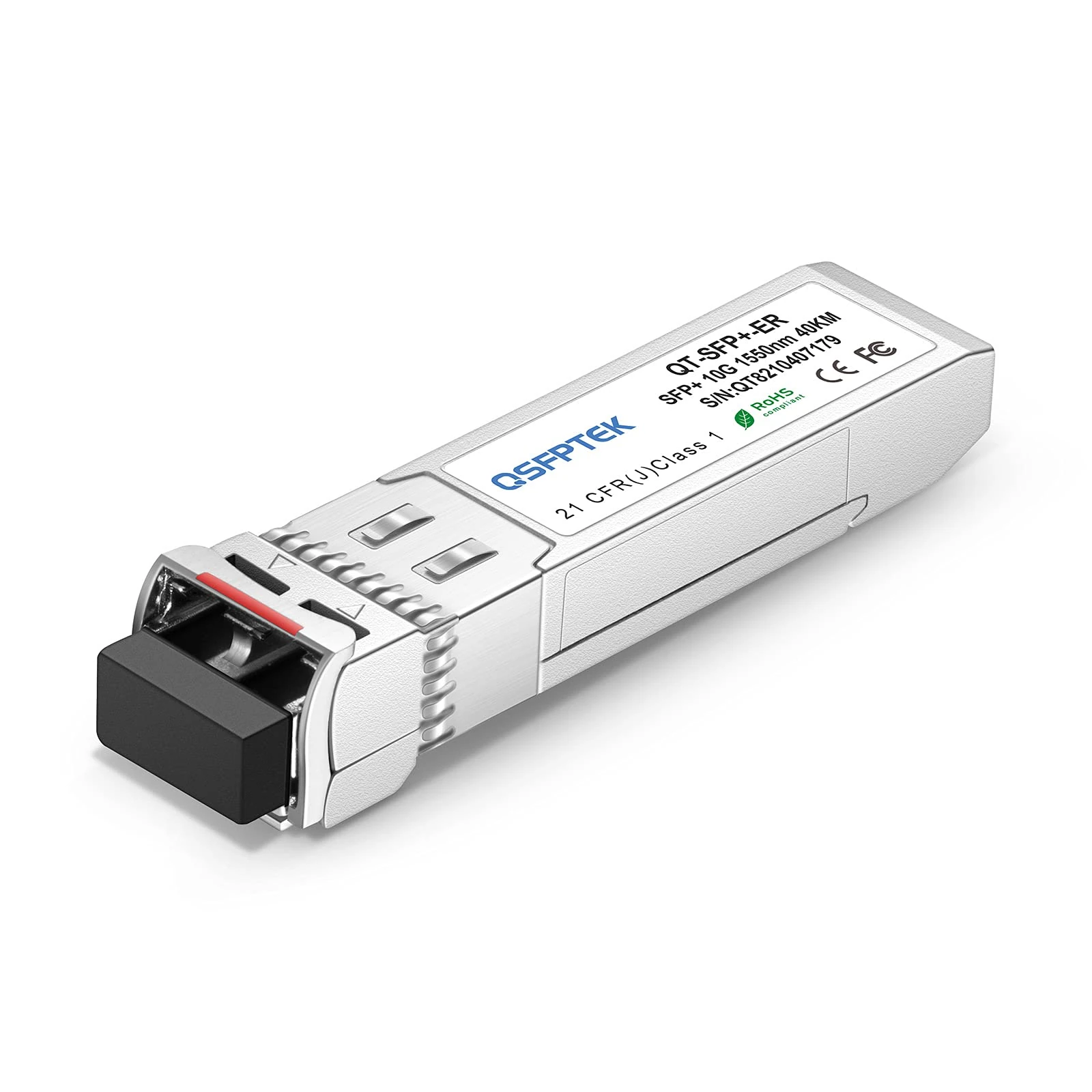 QSFPTEK 10G SFP+ Module LC Single-Mode Transceiver 10GBASE-ER for Cisco SFP-10G-ER, Ubiquiti, Netgear, Mikrotik, D-Link, TP-Link, Broadcom (1550nm, 40km, with DDM)