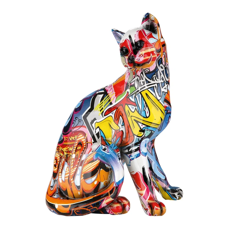 Casablanca modernes Design cat Figurine, Resin, 2_Multicoloured_h 29 cm, Höhe 29 cm