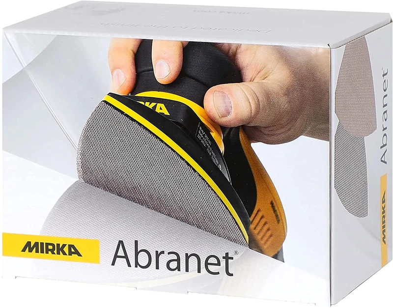 Mirka Abranet sanding triangle with net for corner sanders 100x152x152 mm/Hook & loop/Grit P120 / 50 pcs/for sanding wood, filler, varnish, plastic / AE219F1012