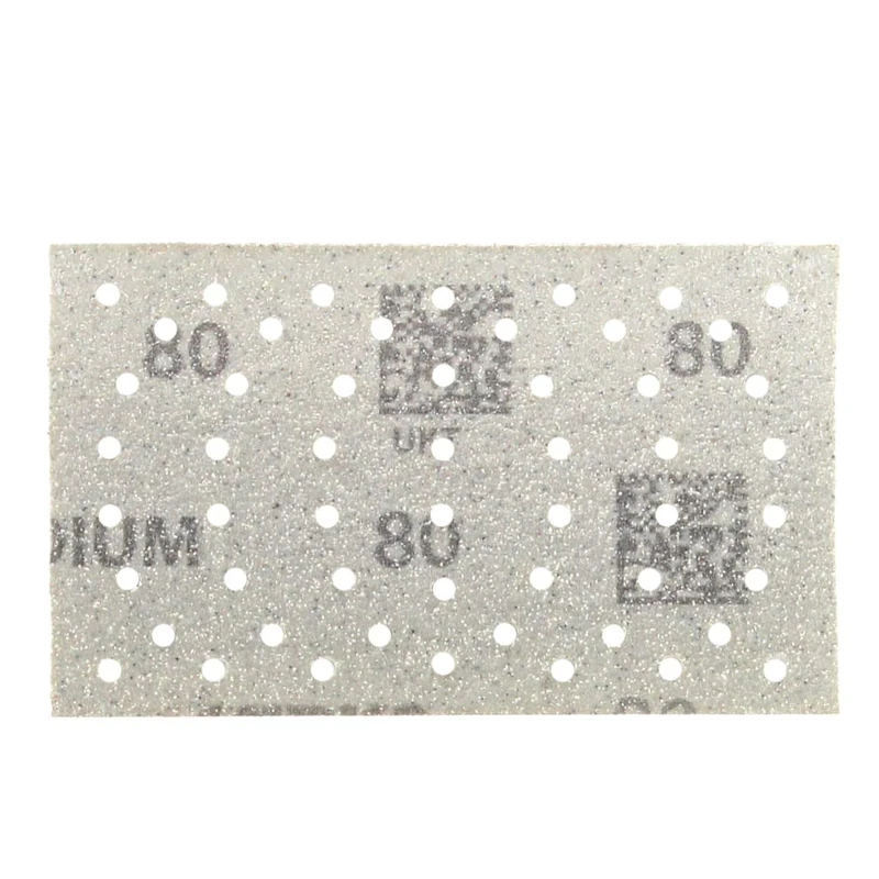 Mirka Iridium Premium Sandpaper 81x133mm Hook & loop 54-Hole, Grit 80, 100/Pack/For sanding paint, putty, primer, wood, steel, mineral materials, plastic.