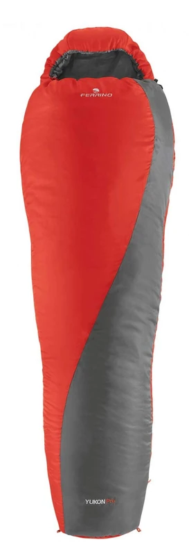 Ferrino Unisex - Adult Yukon Sleeping Bag, Black/Red, 220 x 80 cm