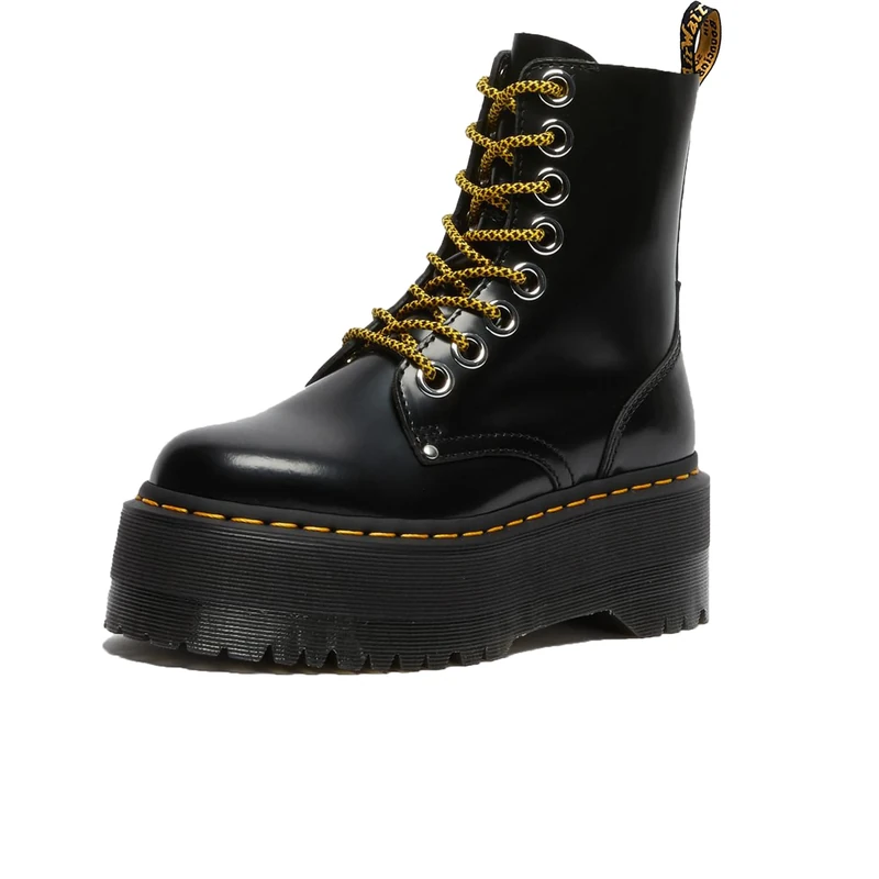 Dr. Martens Women's 8 Eye Combat Boot, Black Buttero, 6.5 UK