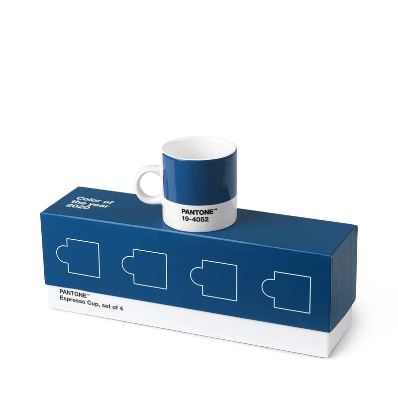 Pantone Espresso Cups Set of 4 Pcs + Gift Box, Classic Blue 19-4052 COY20