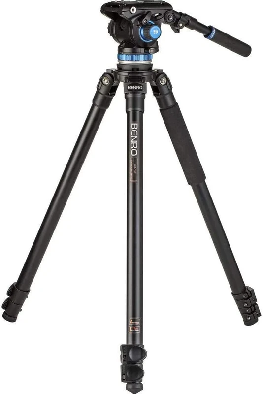 Benro A373F Series 3 Aluminum Video Tripod & S6PRO Head - 75mm Half Ball Adapter, 3 Leg Sections, Flip Lock Leg Release