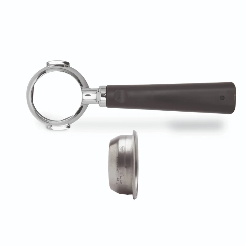 LELIT - LELIT - 58 Bottomless Portafilter - Includes 2-Dose Stainless Steel Filter - Classic Handle - PLA580V - Silver/Brown