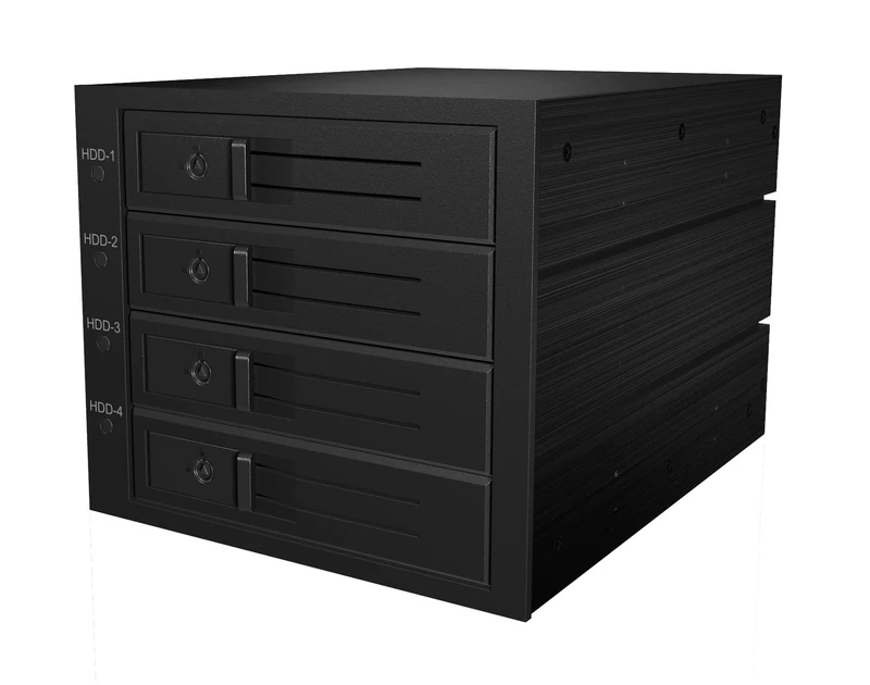 ICY BOX 4-Way 3.5-Inch Backplane for 3x 5.25-Inch Slot, SAS III 12 Gbit/S and SATA III 6 Gbit/S, Mini SAS HD Host, Fan 60610