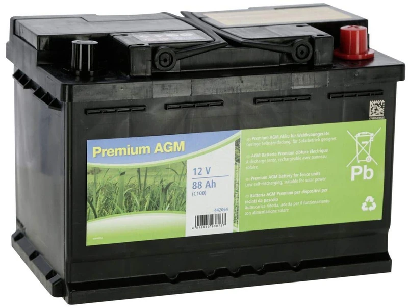 Kerbl 442064 Premium AGM Battery 12 V 88 Ah 275 mm x 175 mm x 190 mm - Image 1